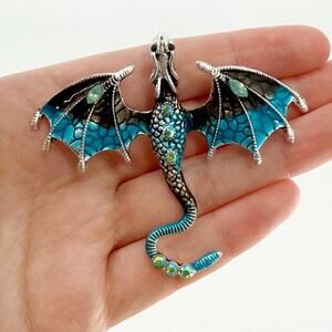 Blue Dragon Pin, Dragon Brooch, Dragon Enamel Pins, Dragon Age Pin